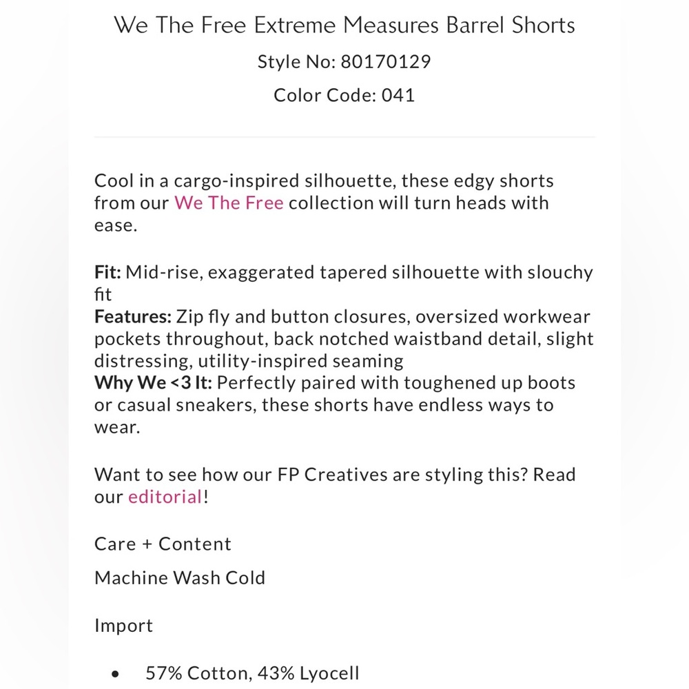 Free People We the Free Extreme Measures Barrel Shorts Lt Blue NWT - Picture 10 of 12